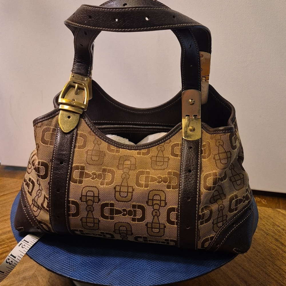 Gucci Horsebit Bag Leather and Canvas: Horsebit Design.EC.